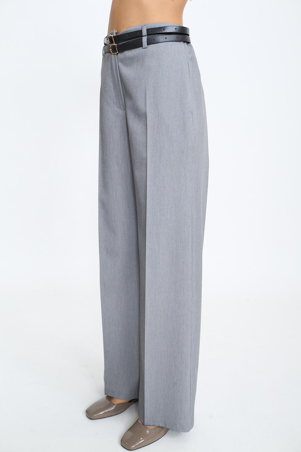 Pantalone palazzo doppia cintura grigio - Autunno - Inverno 2025 | Brend