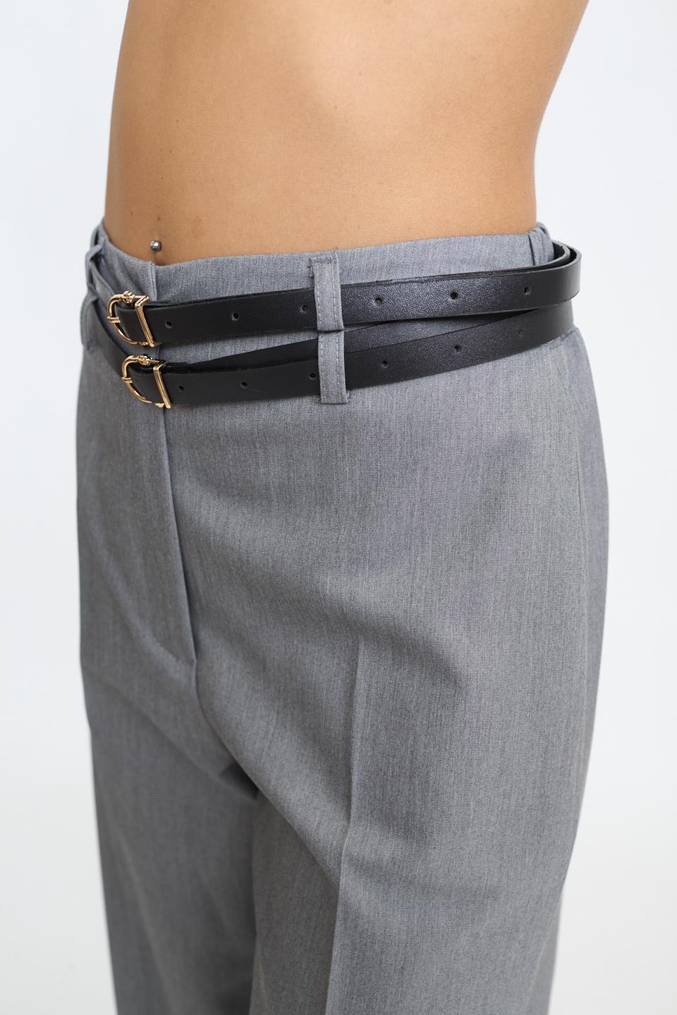 Pantalone palazzo doppia cintura grigio - Autunno - Inverno 2025 | Brend
