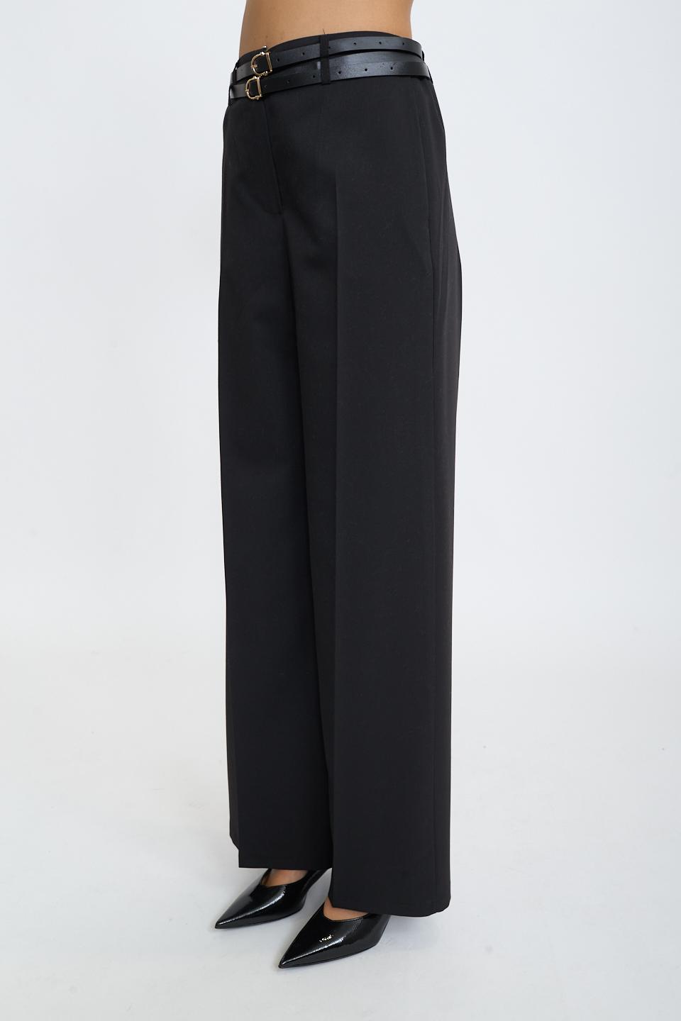 Pantalone palazzo doppia cintura nero - Autunno - Inverno 2025 | Brend
