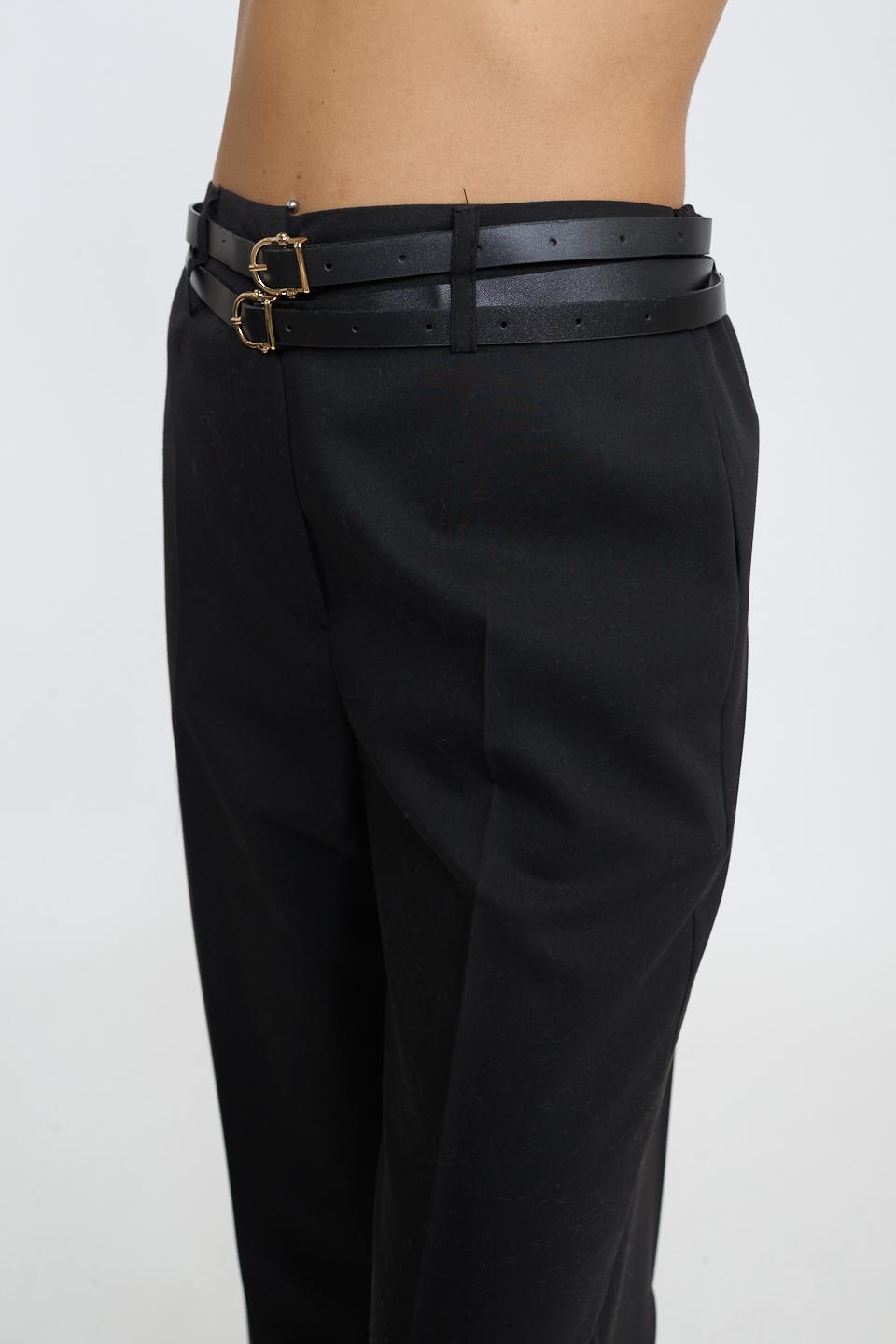 Pantalone palazzo doppia cintura nero - Autunno - Inverno 2025 | Brend