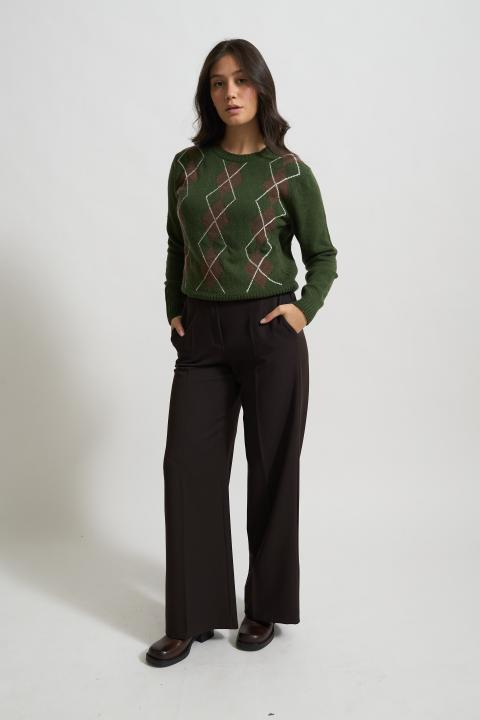 Pantalone elastico gessato moro - Autunno - Inverno 2025 | Brend