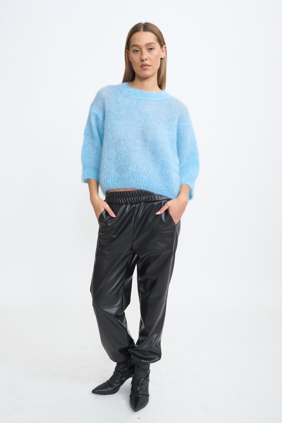 Pantalone jogger effetto pelle nero - Autunno - Inverno 2025 | Brend