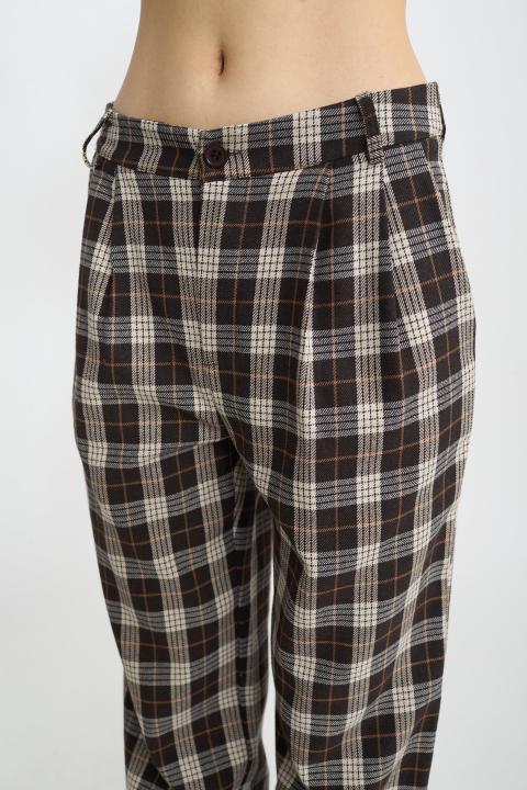 Pantalone palazzo check check moro - Autunno - Inverno 2025 | Brend