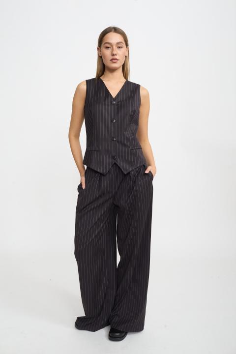 Pantalone palazzo pieghe moro - Autunno - Inverno 2025 | Brend