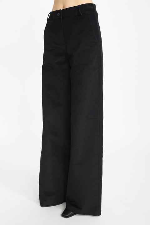 Pantalone palazzo mano velluto nero - Autunno - Inverno 2025 | Brend