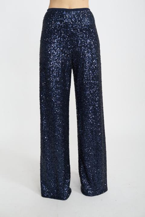 Pantalone palazzo paillettes blu - Autunno - Inverno 2025 | Brend