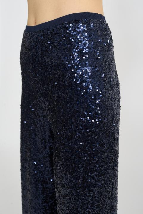 Pantalone palazzo paillettes blu - Autunno - Inverno 2025 | Brend