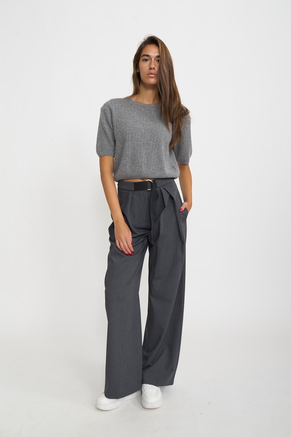 Pantalone piega aperta grigio - Autunno - Inverno 2025 | Brend