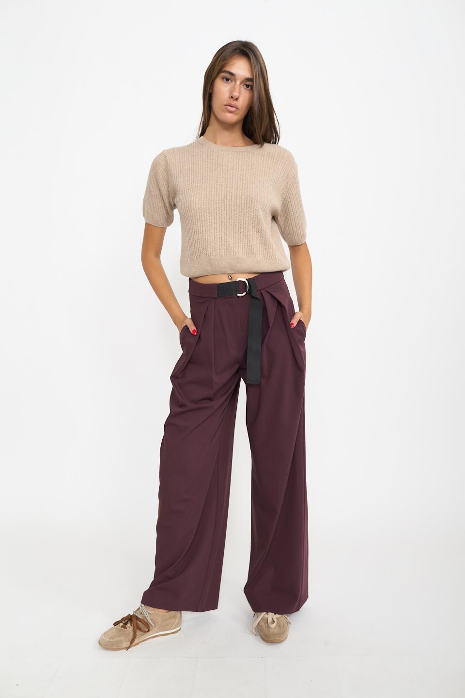 Pantalone piega aperta vino - Autunno - Inverno 2025 | Brend