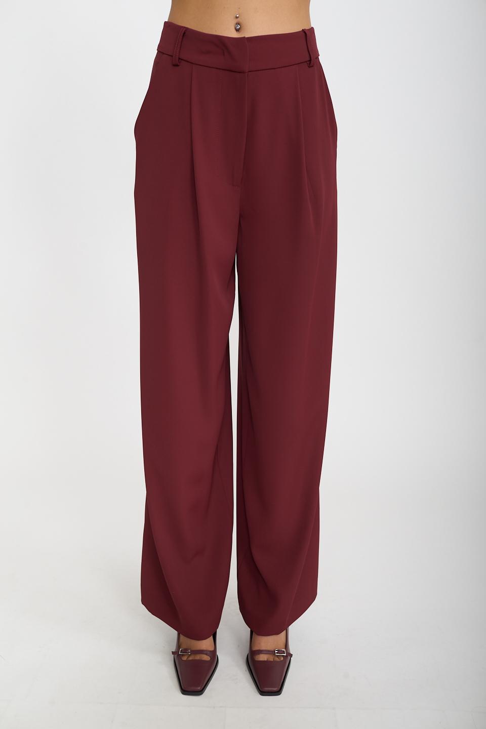 Pantalone palazzo con piega bordeaux - Autunno - Inverno 2026 | Brend