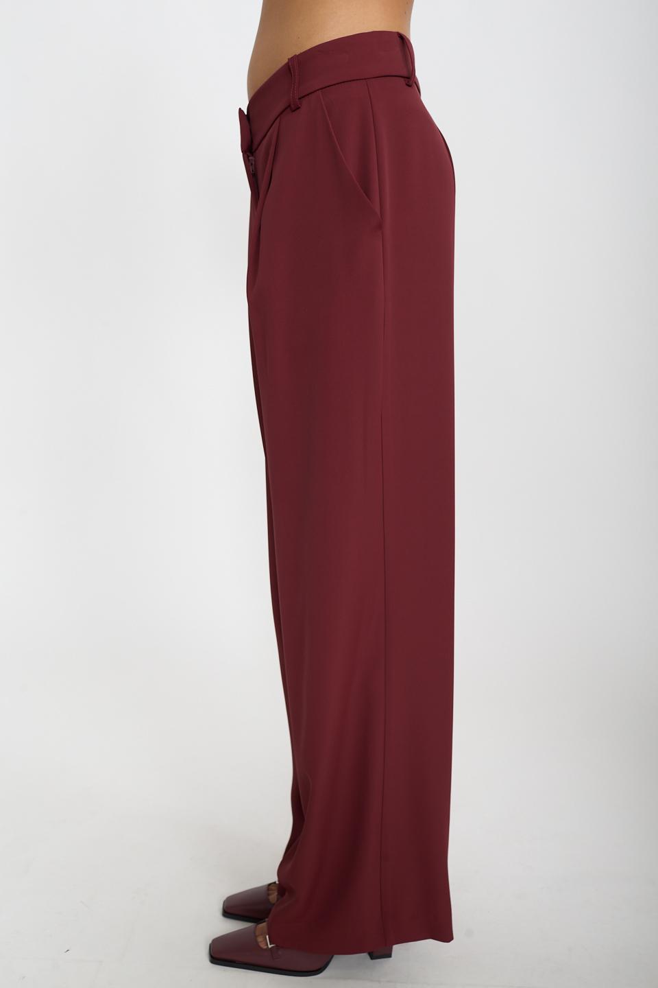 Pantalone palazzo con piega bordeaux - Autunno - Inverno 2026 | Brend