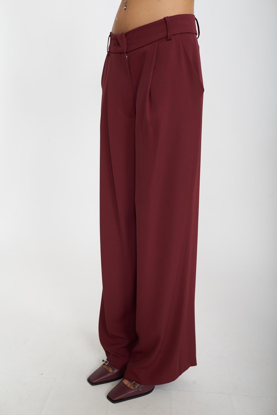 Pantalone palazzo con piega bordeaux - Autunno - Inverno 2026 | Brend