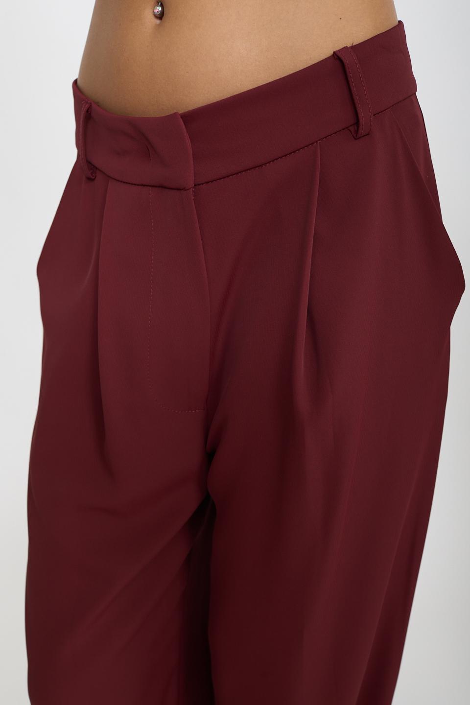 Pantalone palazzo con piega bordeaux - Autunno - Inverno 2026 | Brend