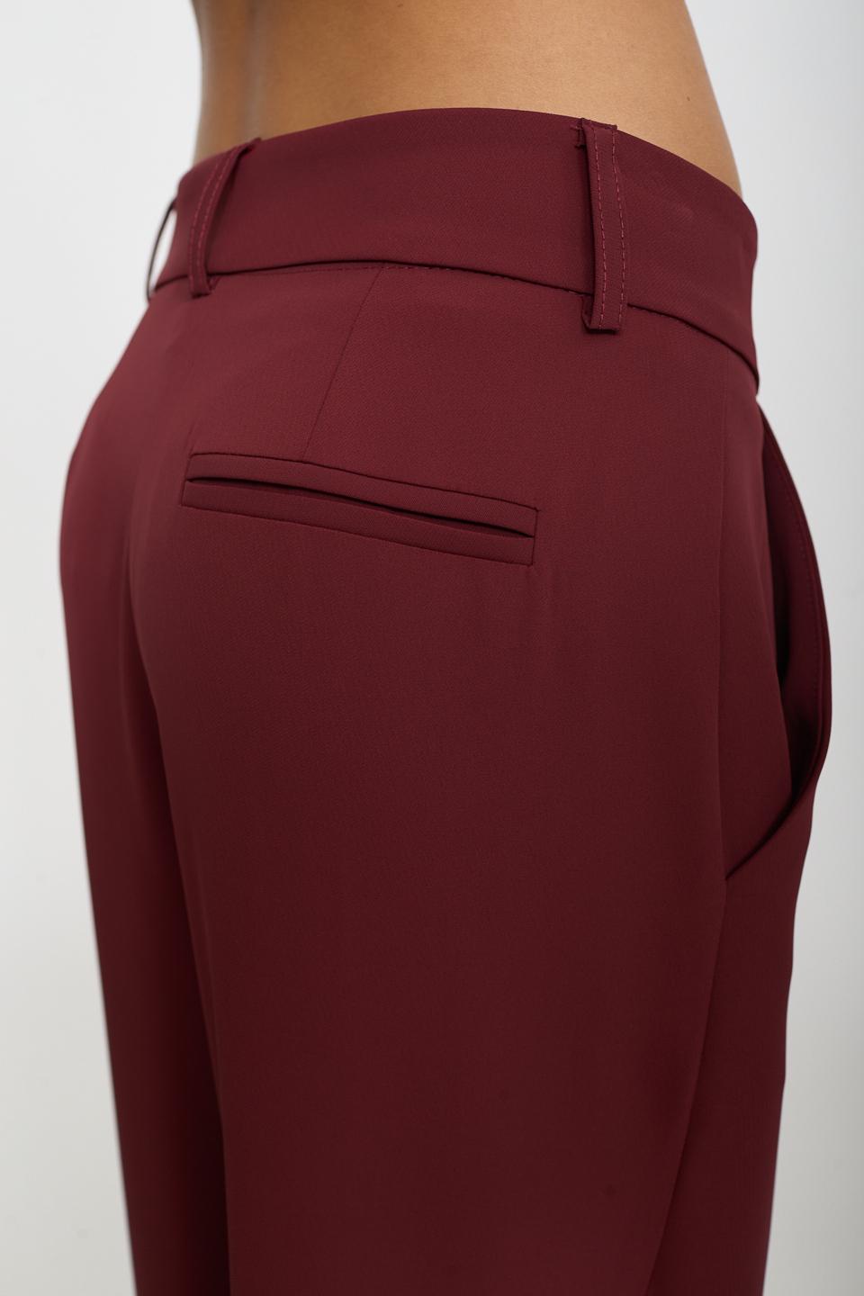 Pantalone palazzo con piega bordeaux - Autunno - Inverno 2026 | Brend