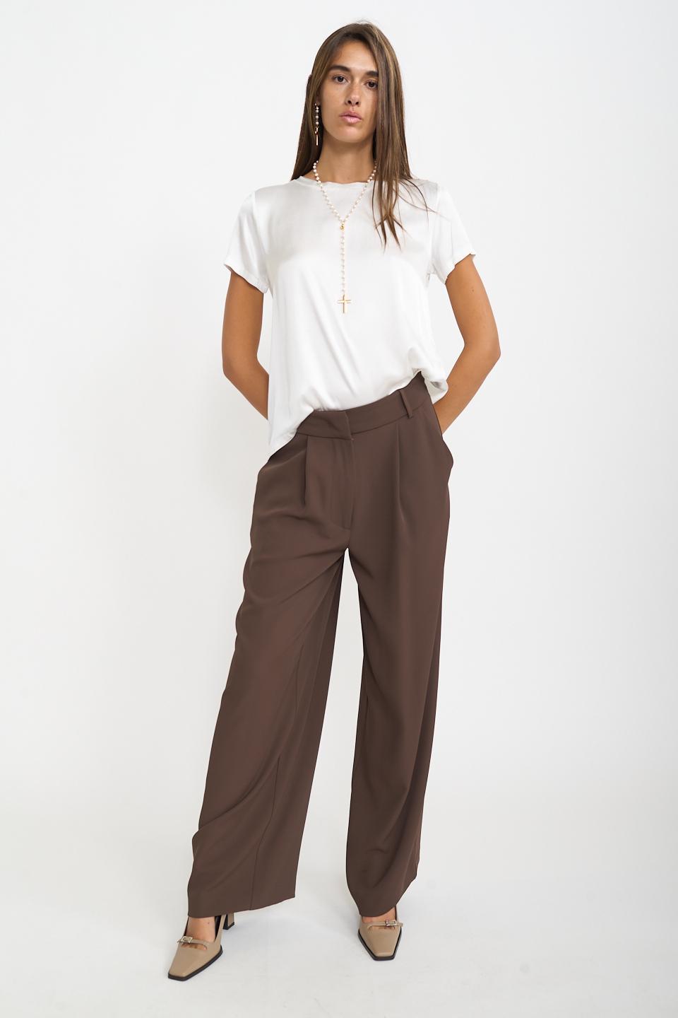 Pantalone palazzo con piega moro - Autunno - Inverno 2025 | Brend