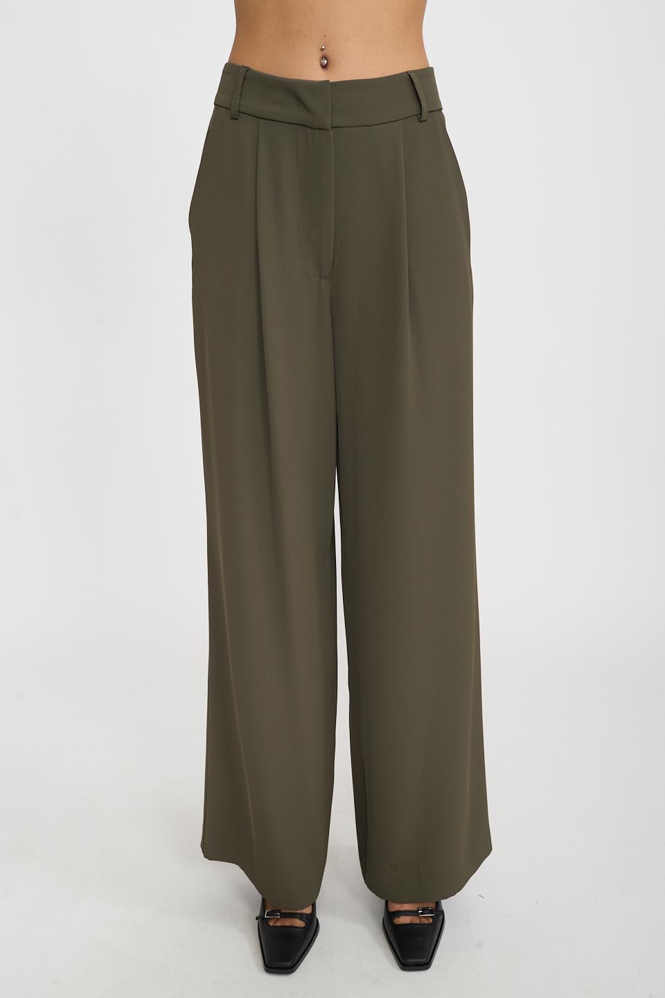 Pantalone palazzo con piega verde - Autunno - Inverno 2026 | Brend