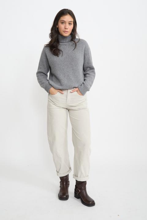 Pantalone barrel velluto beige - Autunno - Inverno 2025 | Brend