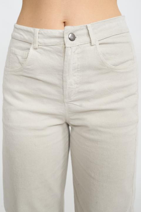 Pantalone barrel velluto beige - Autunno - Inverno 2025 | Brend