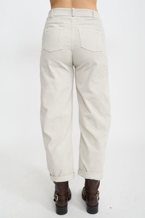 Pantalone barrel velluto beige - Autunno - Inverno 2025 | Brend