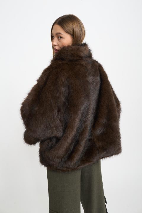 Pelliccia kimono zip marrone - Autunno - Inverno 2025 | Brend