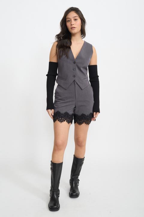 Shorts orlo pizzo grigio - Autunno - Inverno 2025 | Brend