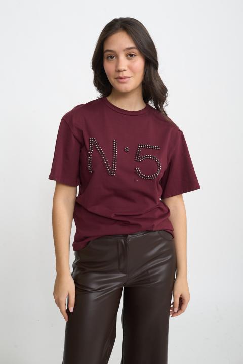 T-shirt n.5 borchie burgundy - Autunno - Inverno 2025 | Brend