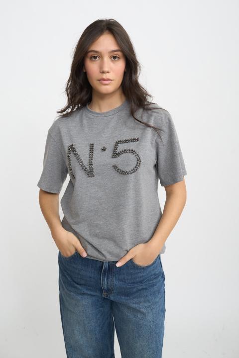 T-shirt n.5 borchie grigio - Autunno - Inverno 2025 | Brend