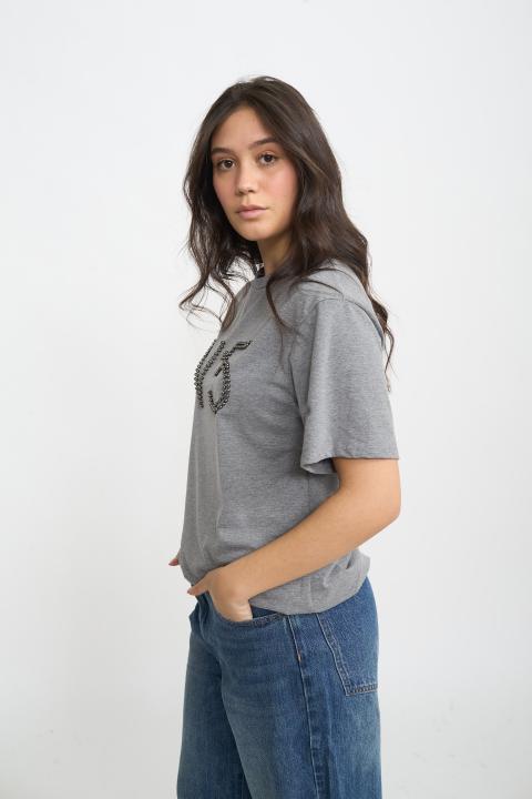 T-shirt n.5 borchie grigio - Autunno - Inverno 2025 | Brend