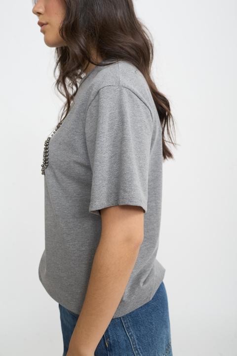 T-shirt n.5 borchie grigio - Autunno - Inverno 2025 | Brend