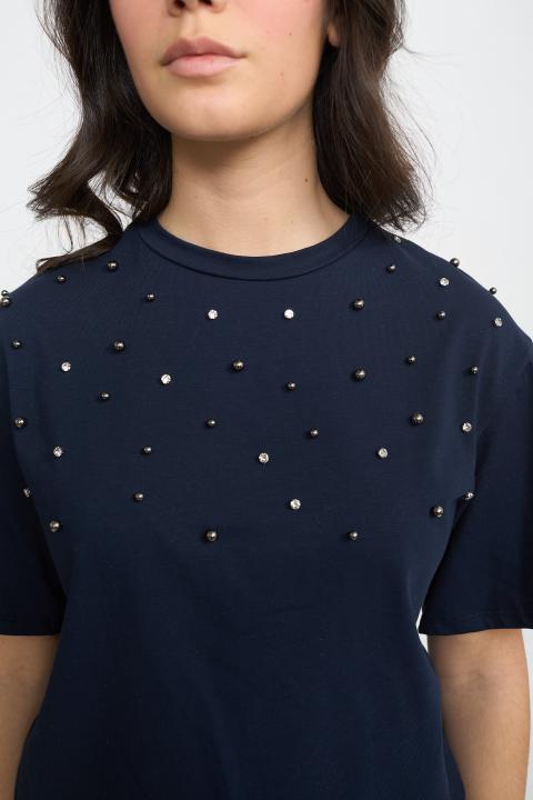 T-shirt borchie e strass blu - Autunno - Inverno 2025 | Brend