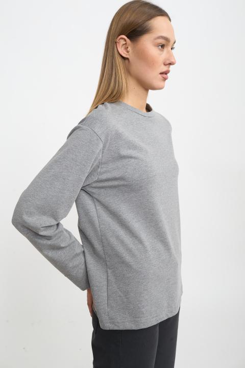 T-shirt manica lunga grigio - Autunno - Inverno 2025 | Brend