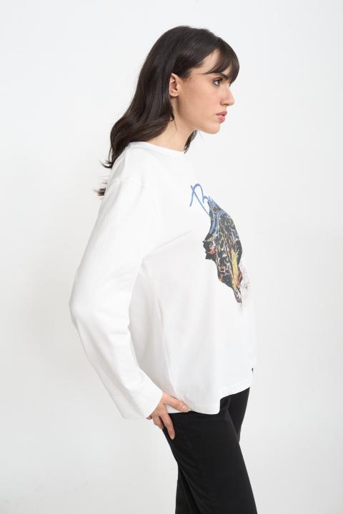 T-shirt manica lunga Leopardo panna - Autunno - Inverno 2025 | Brend