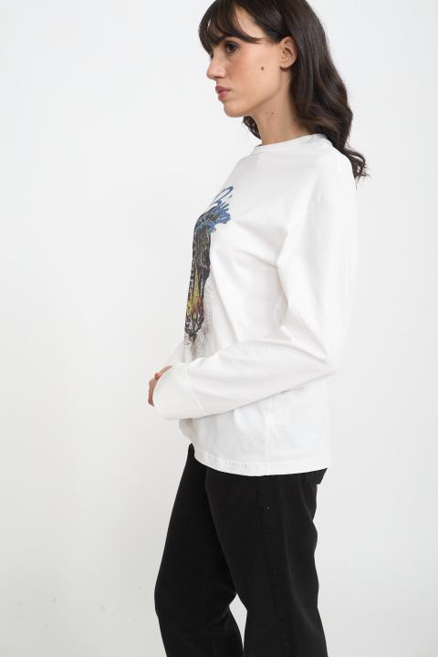 T-shirt manica lunga Leopardo panna - Autunno - Inverno 2025 | Brend
