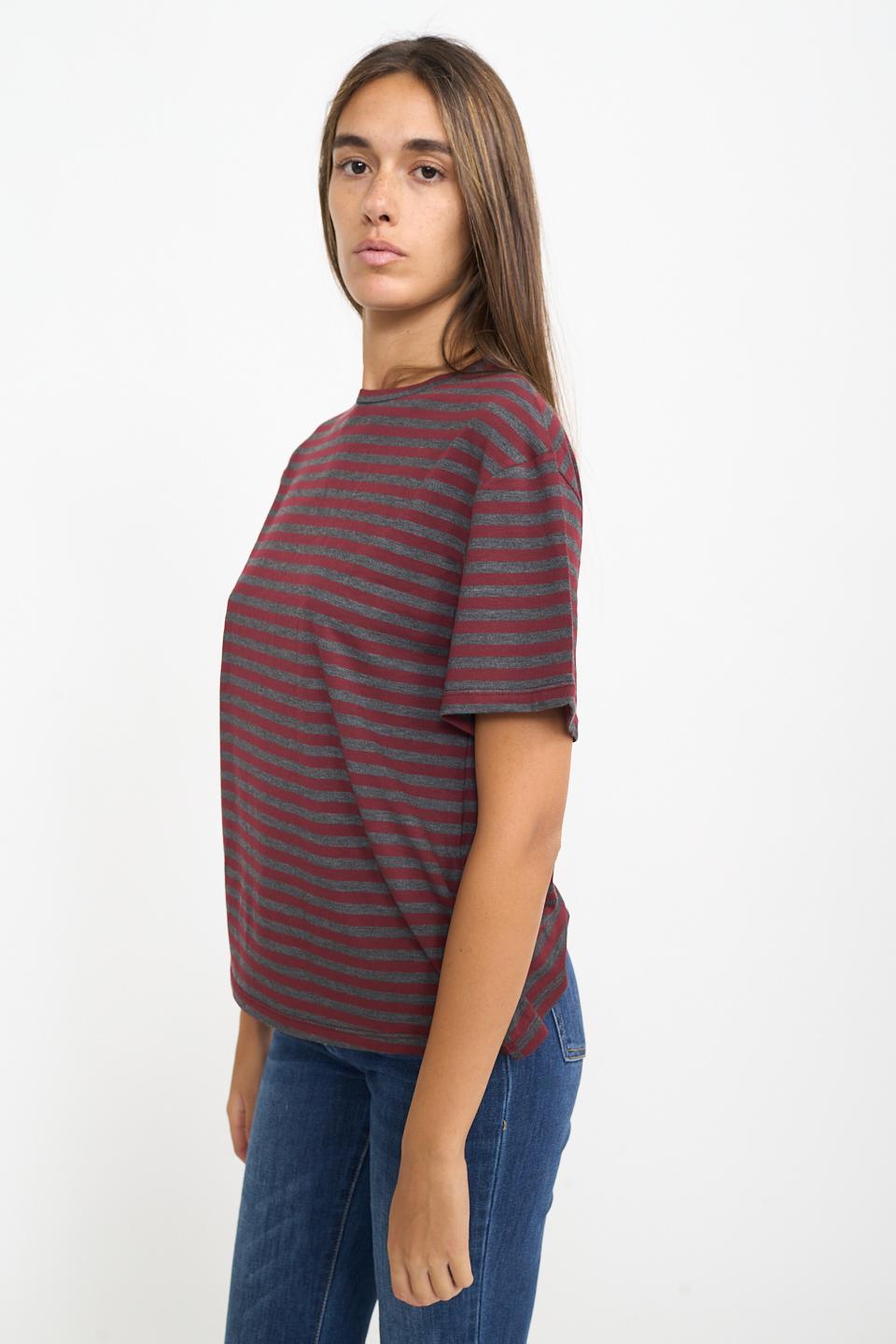 T-shirt over rigata rigo burgundy - Autunno - Inverno 2026 | Brend
