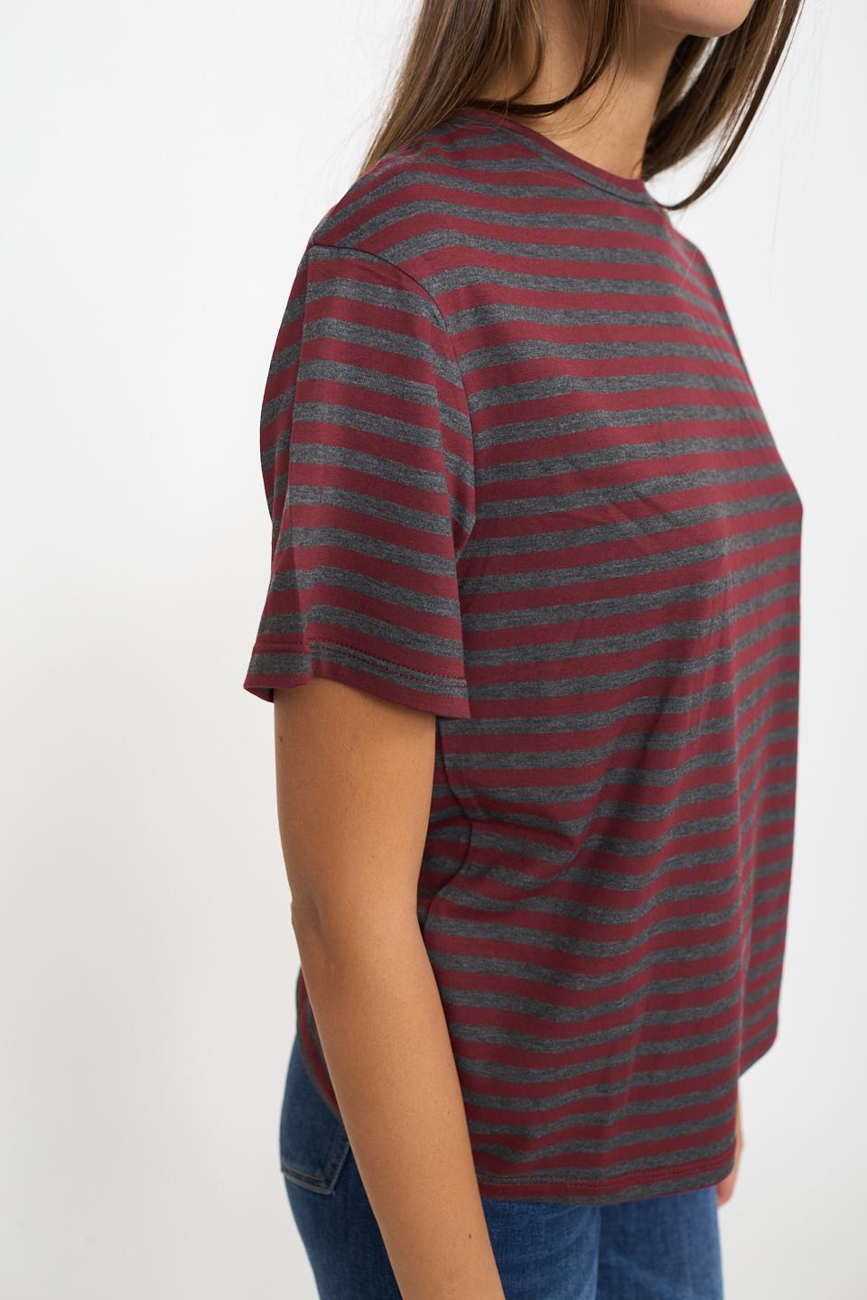 T-shirt over rigata rigo burgundy - Autunno - Inverno 2026 | Brend