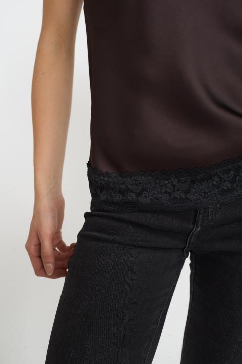 Top raso dettaglio pizzo moro/nero - Autunno - Inverno 2025 | Brend