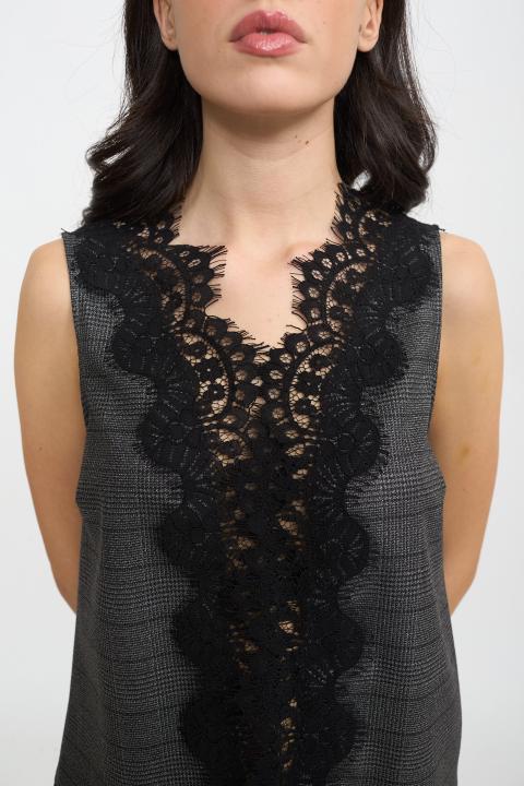 Top check pizzo check grigio - Autunno - Inverno 2025 | Brend