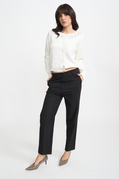 Pantalone modello uomo gessato nero - Autunno - Inverno 2025 | Brend