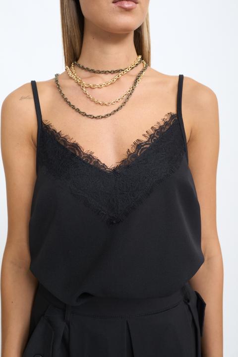 Top scollo V pizzo nero - Autunno - Inverno 2025 | Brend