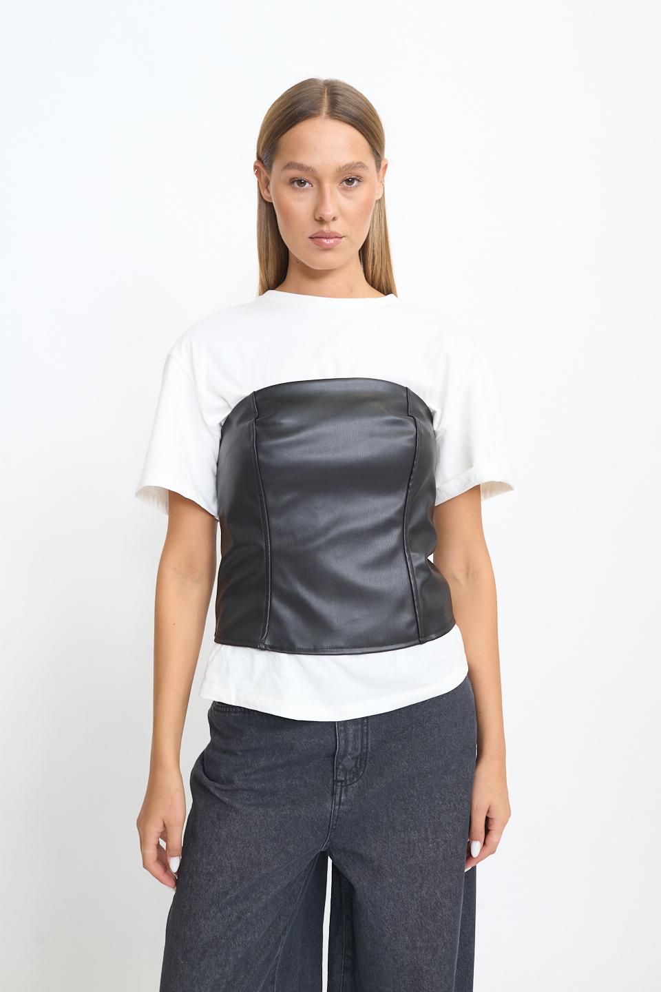 Bustino effetto pelle nero - Autunno - Inverno 2025 | Brend