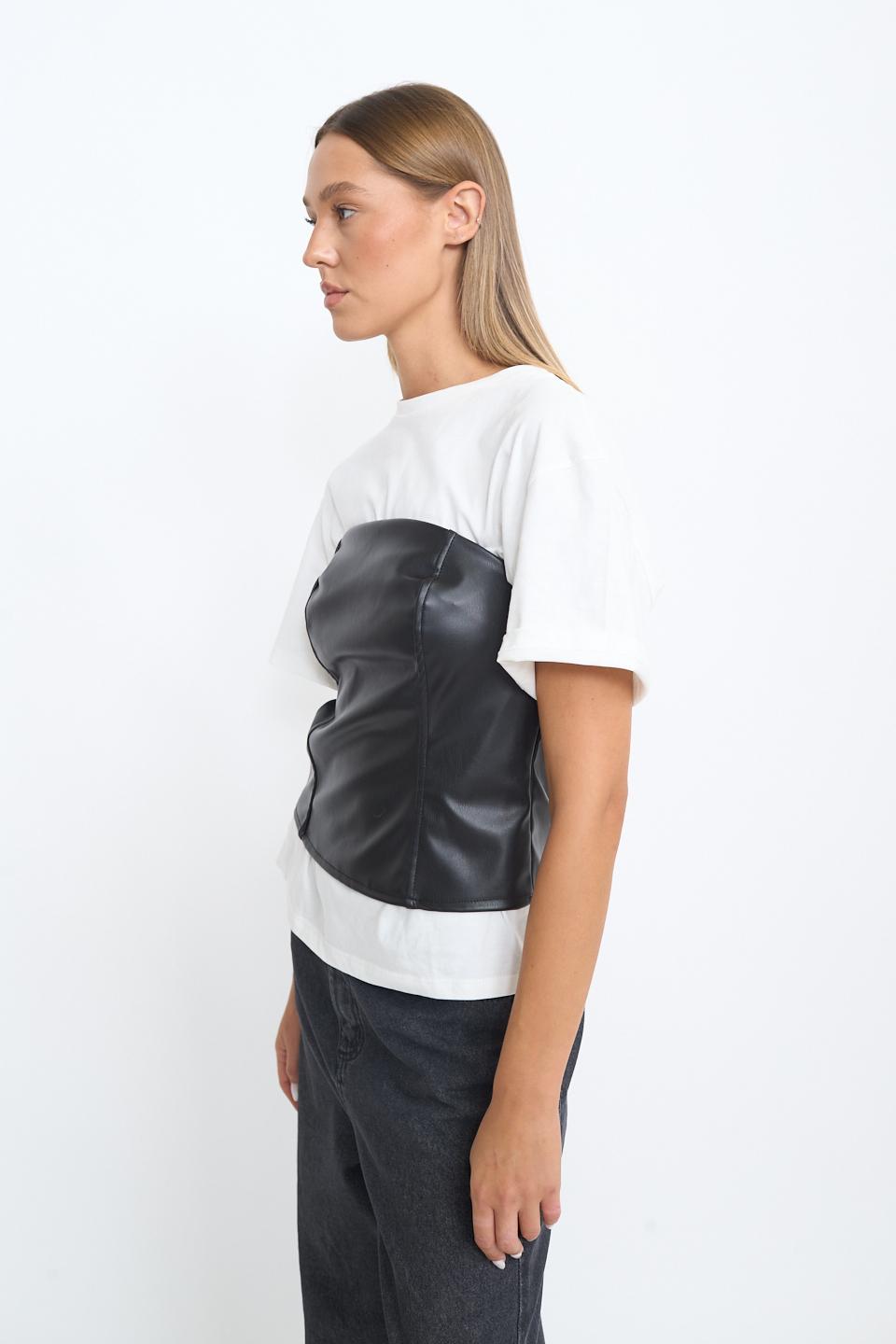 Bustino effetto pelle nero - Autunno - Inverno 2025 | Brend