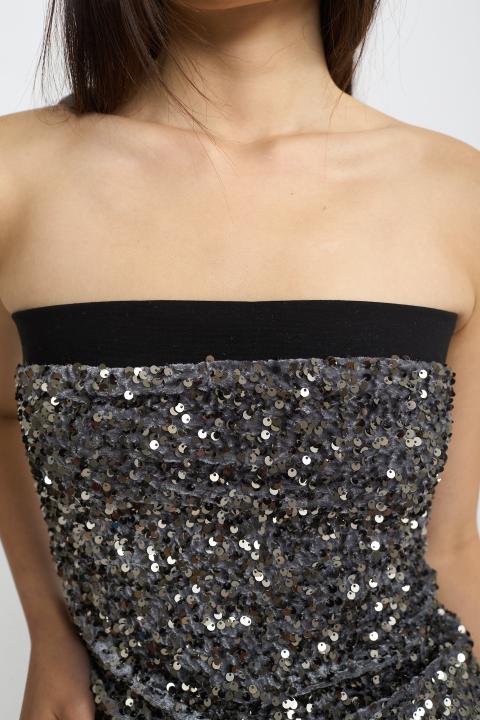 Top fascia paillettes grigio - Autunno - Inverno 2025 | Brend