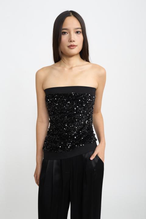 Top fascia paillettes nero - Autunno - Inverno 2025 | Brend