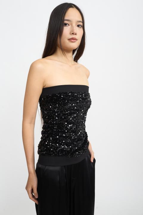 Top fascia paillettes nero - Autunno - Inverno 2025 | Brend