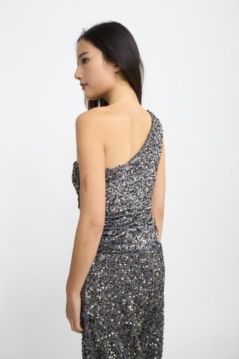 Top monospalla paillettes grigio - Autunno - Inverno 2025 | Brend