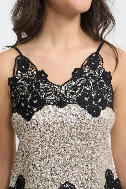 Top paillettes e pizzo argento - Autunno - Inverno 2025 | Brend