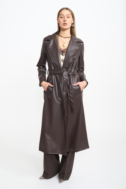 Trench collo ecofur moro - Autunno - Inverno 2025 | Brend