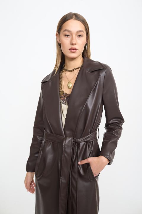 Trench collo ecofur moro - Autunno - Inverno 2025 | Brend