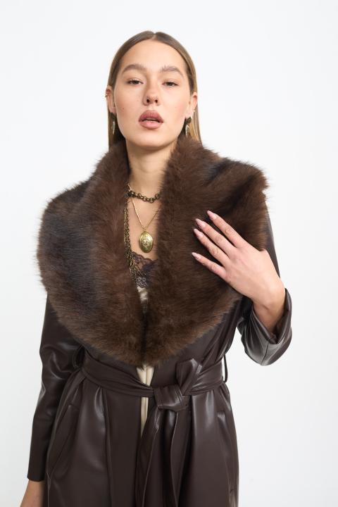 Trench collo ecofur moro - Autunno - Inverno 2025 | Brend