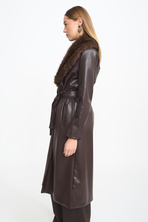 Trench collo ecofur moro - Autunno - Inverno 2025 | Brend